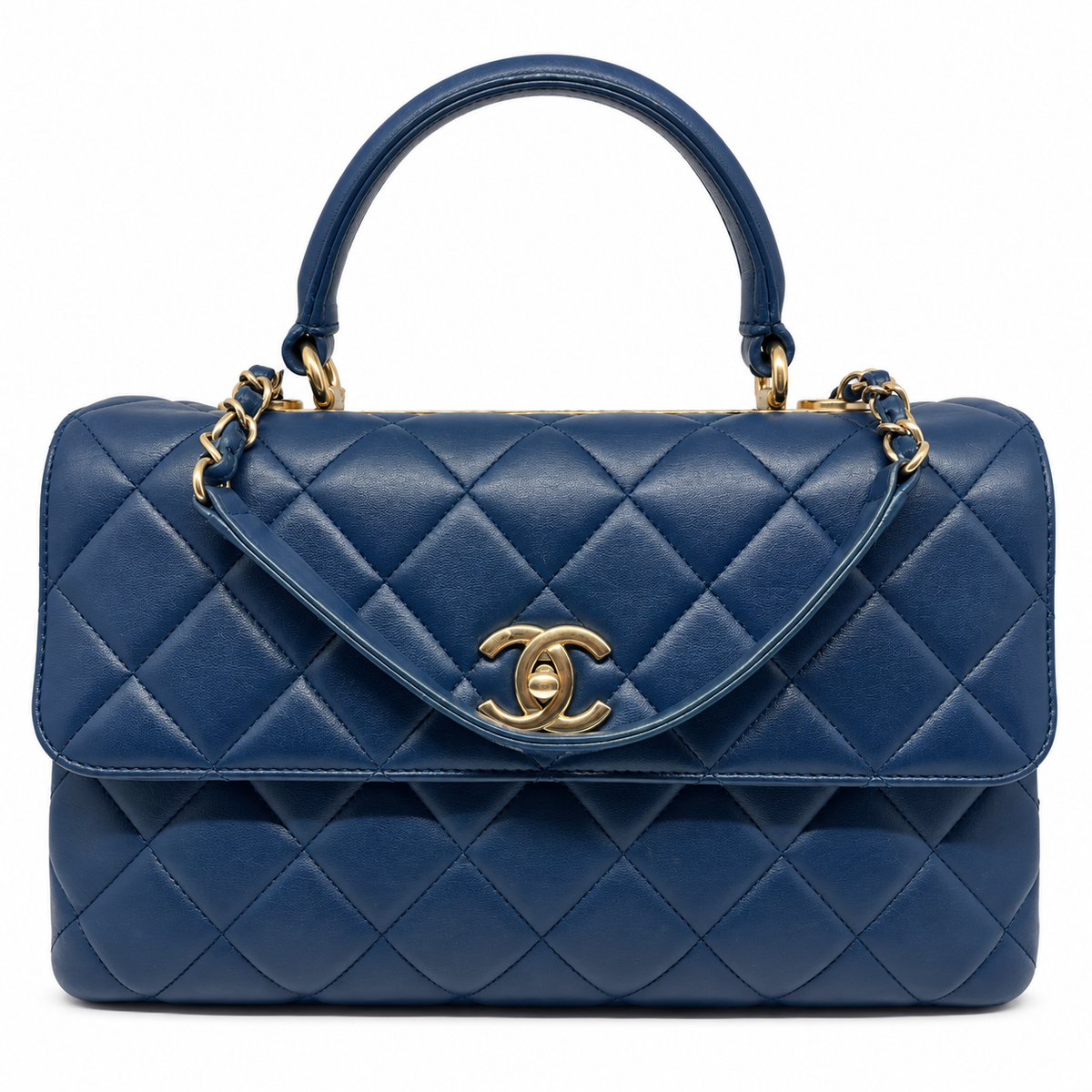Chanel Trendy CC Top Handle Media, Blu