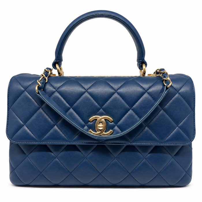 Chanel Trendy CC Top Handle Media, Blu