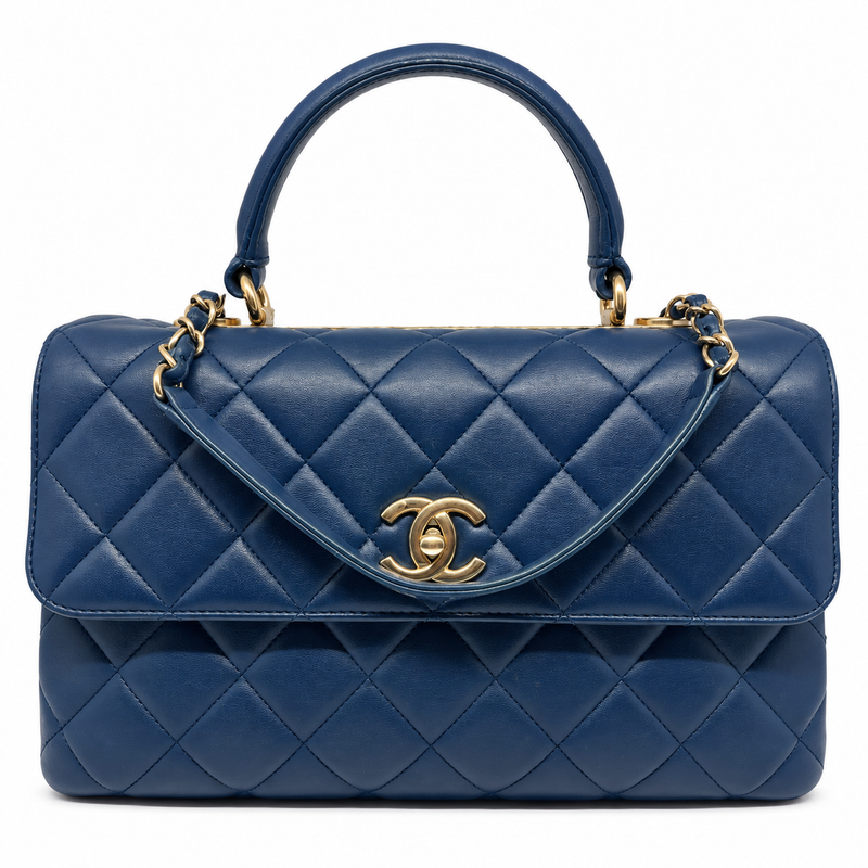 Chanel Trendy CC Top Handle Media, Blu