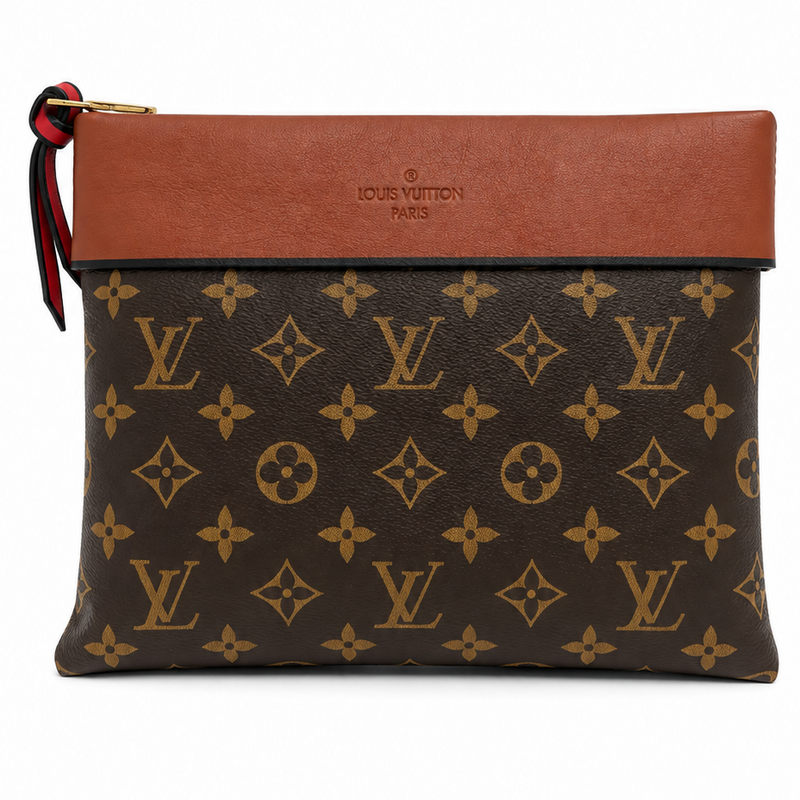 Louis Vuitton Tuileries Pochette Tela Monogram e Pelle Marrone