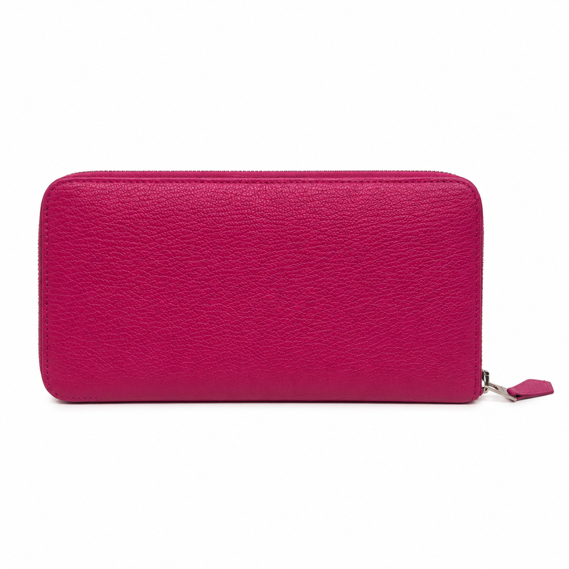 Hermès Silk'In Classique Portafoglio Lungo Rosa Porpora