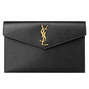 Pochette Uptown in pelle goffrata Grain De Poudre