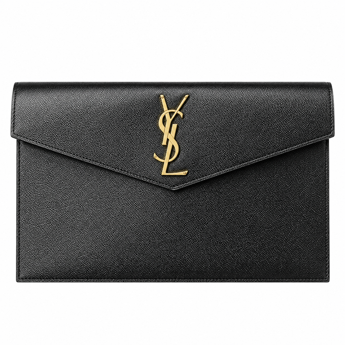 Pochette Uptown in pelle goffrata Grain De Poudre