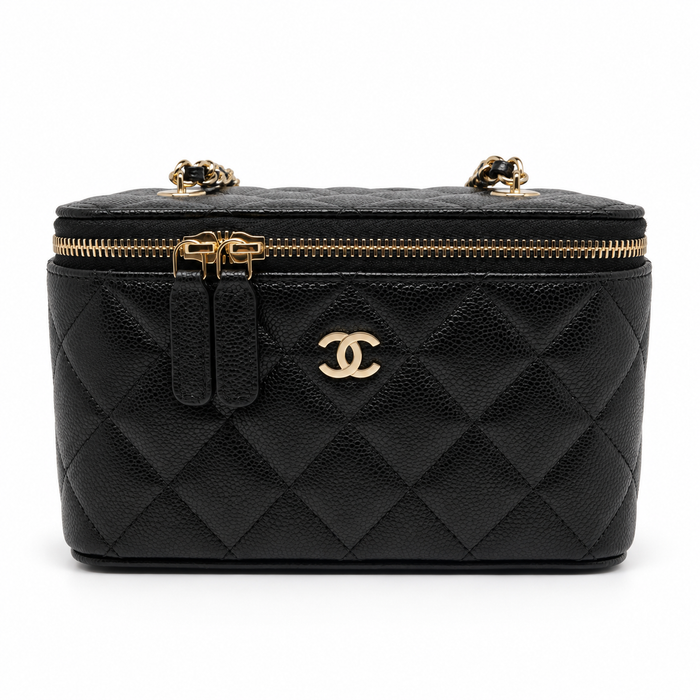 Chanel Vanity nuovo nero con Hardware Oro