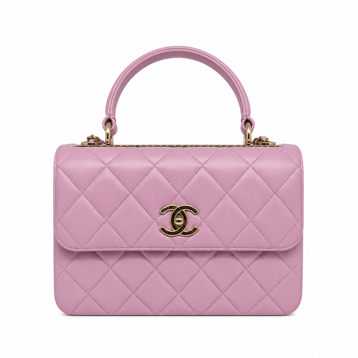 Chanel Trendy CC Top Handle Media in Pelle Trapuntata Rosa