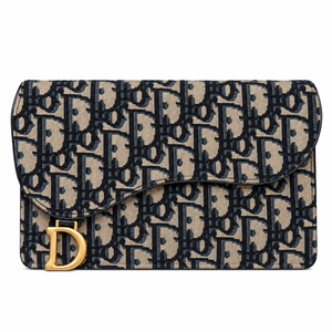 Dior Portafoglio Tela Oblique Multicolor Blu
