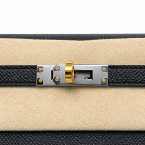 Hermès Kelly 25 Nera Hardware Oro e Argento