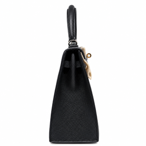 Hermès Kelly 25 Nera Hardware Oro e Argento