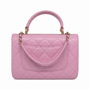Chanel Trendy CC Top Handle Media in Pelle Trapuntata Rosa