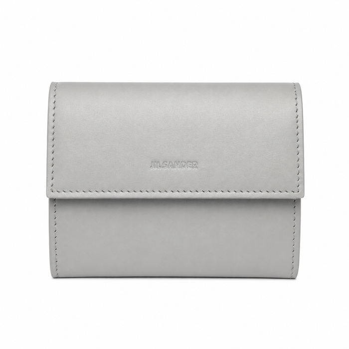 Portacarte Jil Sander in pelle grigia