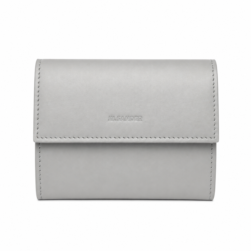 Portacarte Jil Sander in pelle grigia